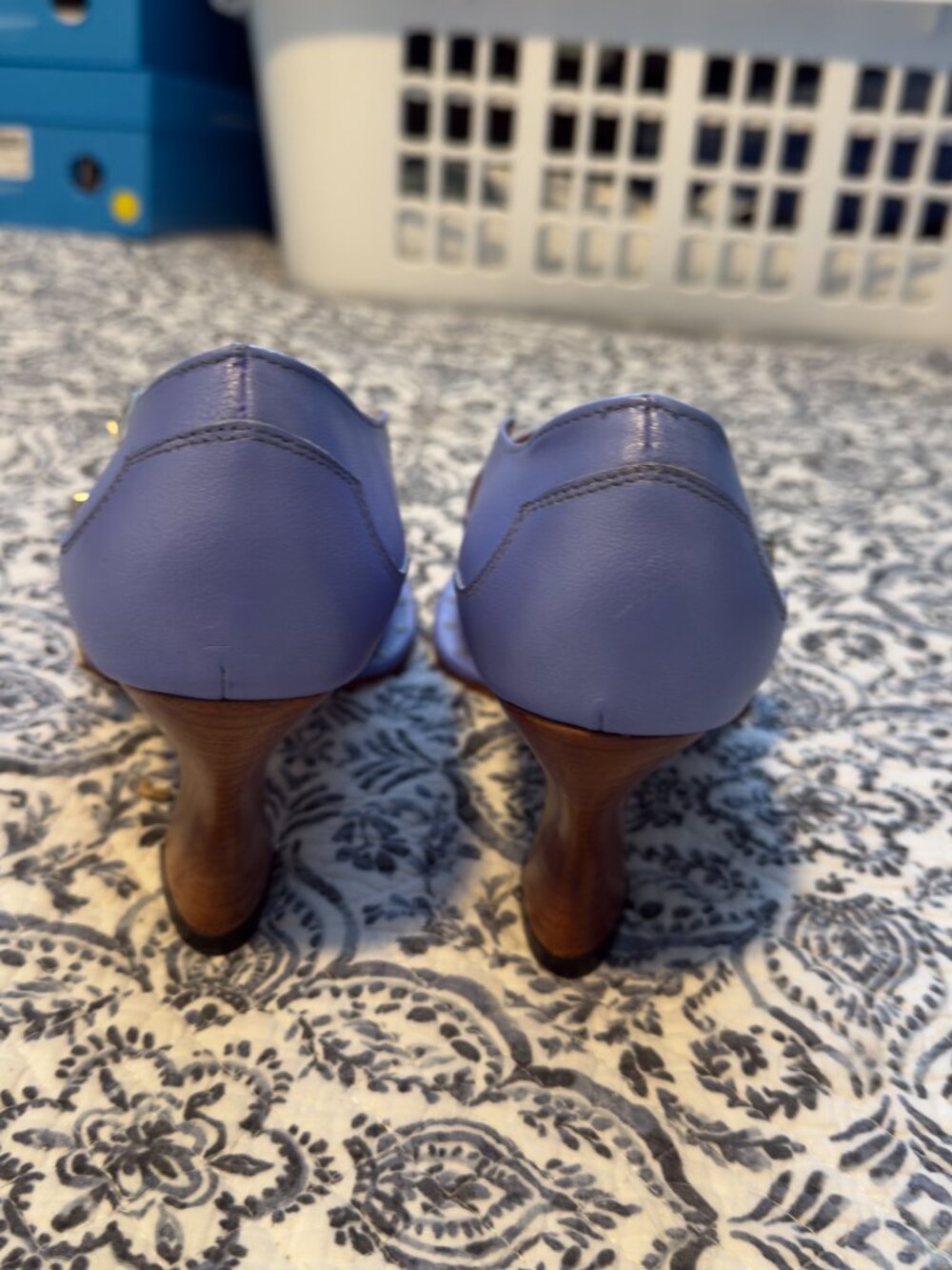 Fluevog Damsel Lara in pearlized Blue - Picture 3 of 4